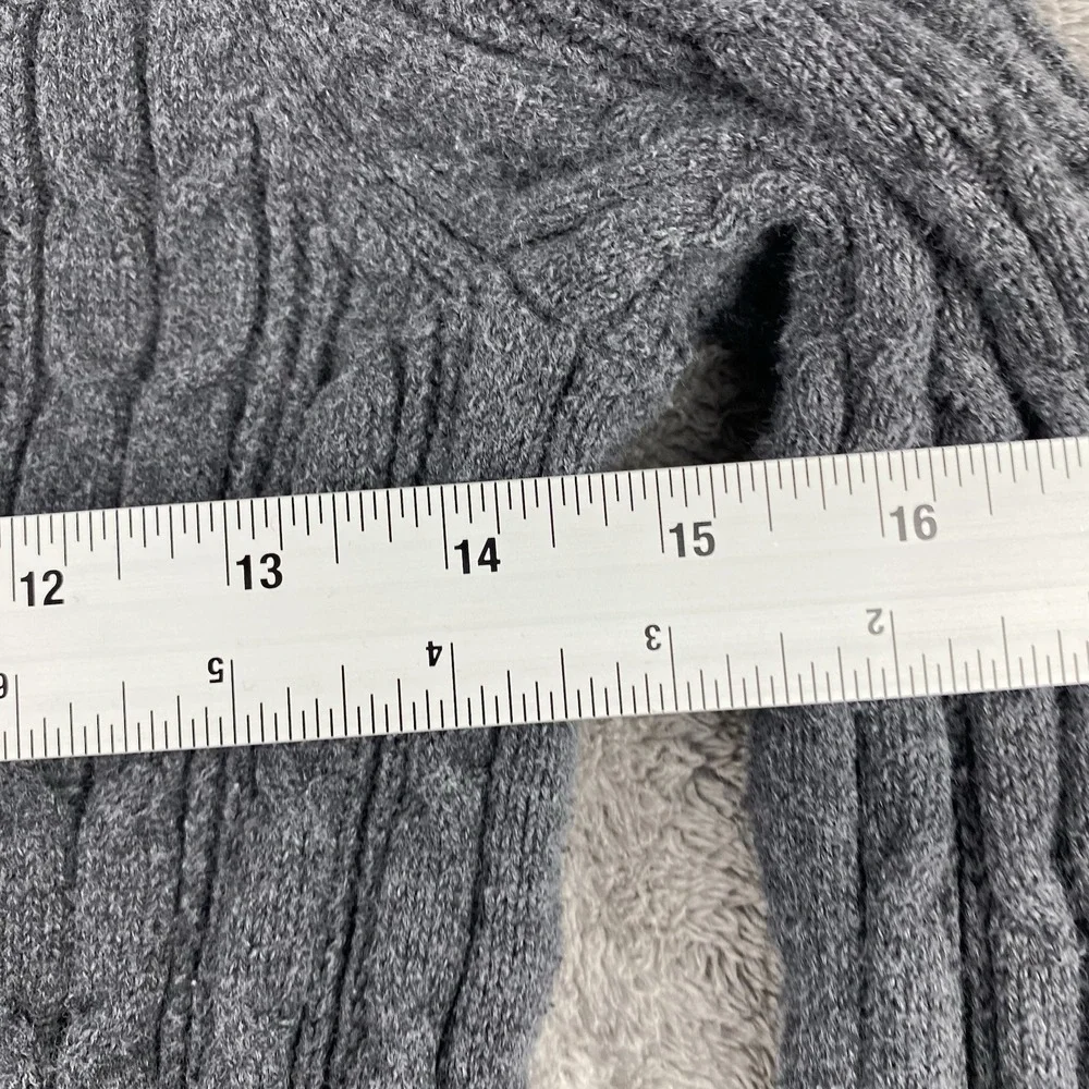 St. John's Bay Turtleneck Long Sleeve Cable Knit‎ Sweater Womens Medium Gray